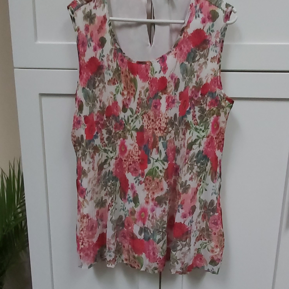 Linea Domani sleeveless accordian top